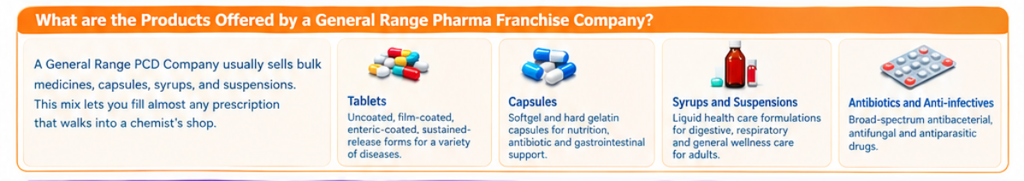  Products Offered by a General Range Pharma Franchise Company